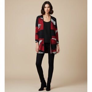 Kasper Red and Black Women's Cardigan